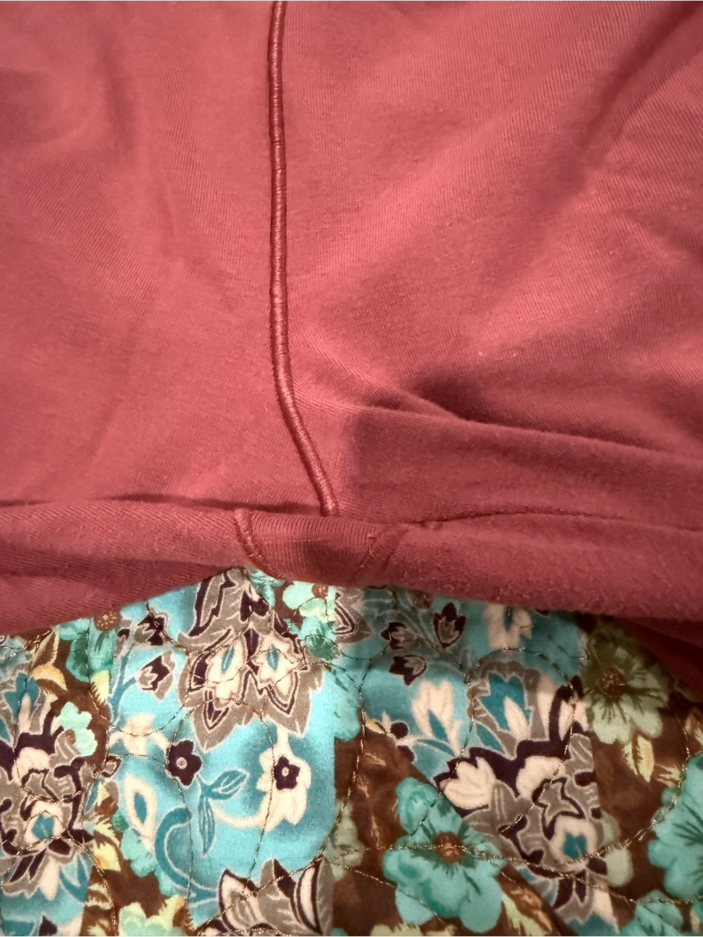 PINK Victoria's Secret Cotton Foldover Flare Leggings clay floral diamante L - Picture 4 of 10